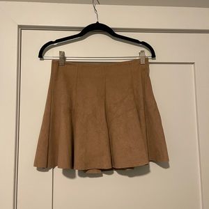 Brown suede mini skirt